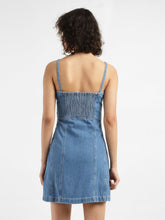 Load image into Gallery viewer, Women's Sweetheart Neck Denim Mini Dress
