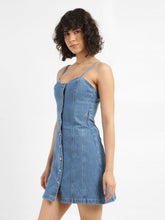 Load image into Gallery viewer, Women's Sweetheart Neck Denim Mini Dress