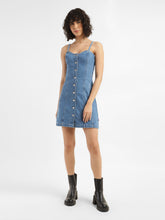 Load image into Gallery viewer, Women's Sweetheart Neck Denim Mini Dress
