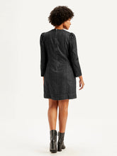 Load image into Gallery viewer, Women's Solid Black Round Neck Dress
