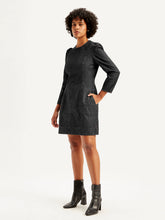 Load image into Gallery viewer, Women's Solid Black Round Neck Dress