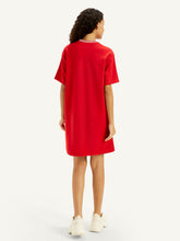Load image into Gallery viewer, Women's Solid Red Crew Neck Dress