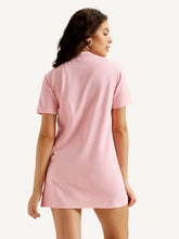 Load image into Gallery viewer, Women's Solid Light Pink Collar Neck Dress