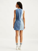 Load image into Gallery viewer, Women's Colorblock Blue Round Neck Mini Dress