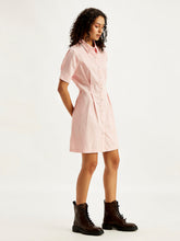 Load image into Gallery viewer, Women's Solid Light Pink Spread Collar Shirt Dress
