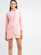 Load image into Gallery viewer, Women's Solid Spread Collar Dress