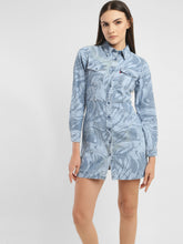 Load image into Gallery viewer, Women's Printed Spread Collar Dress