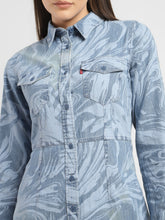 Load image into Gallery viewer, Women's Printed Spread Collar Dress