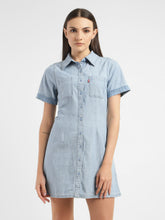 Load image into Gallery viewer, Women's Solid Spread Collar Dress