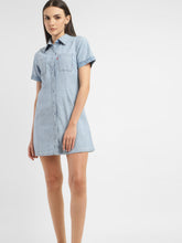 Load image into Gallery viewer, Women's Solid Spread Collar Dress