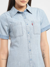 Load image into Gallery viewer, Women's Solid Spread Collar Dress