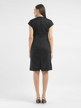 Load image into Gallery viewer, Women's Solid Black V Neck Dress