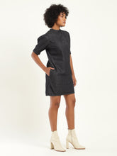 Load image into Gallery viewer, Women's Solid Blue High Neck Dress