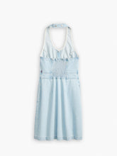 Load image into Gallery viewer, Women's Solid Light Blue Crew Neck Dress