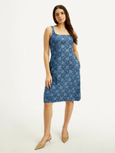 Load image into Gallery viewer, Women&#39;s Floral Blue Square Neck Dress
