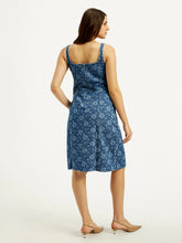 Load image into Gallery viewer, Women&#39;s Floral Blue Square Neck Dress
