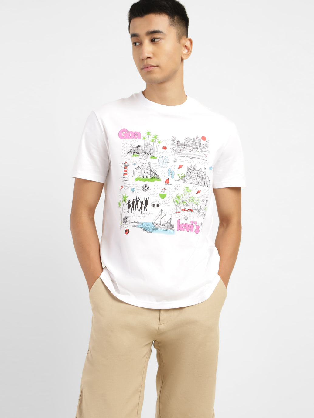 Men's Graphic Print Crew Neck T-shirt