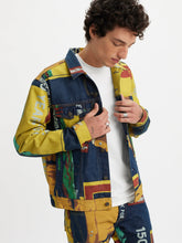 Load image into Gallery viewer, Men&#39;s Colorblock Collar Neck Denim Jacket

