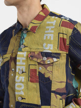 Load image into Gallery viewer, Men&#39;s Colorblock Collar Neck Denim Jacket

