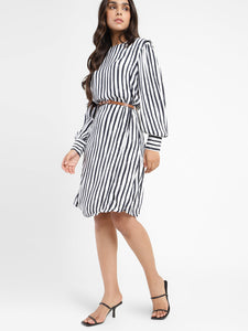 Women's Striped Round Neck Dress