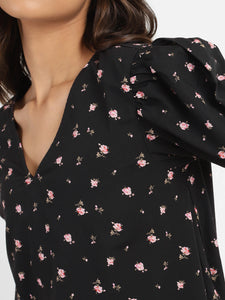 Women's Floral Print Round Neck Dress