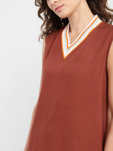 Women's Solid Round Neck Dress