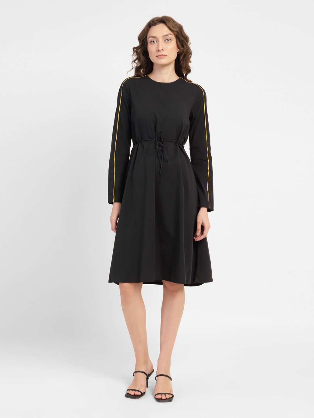 Women's Solid V Neck Dress