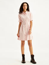Load image into Gallery viewer, Women&#39;s Solid Light Pink Spread Collar Shirt Dress
