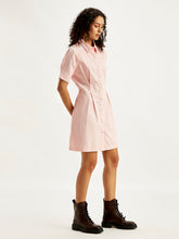 Load image into Gallery viewer, Women&#39;s Solid Light Pink Spread Collar Shirt Dress
