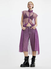 Load image into Gallery viewer, Women&#39;s High Neck Net A-Line Sheer Midi Dress
