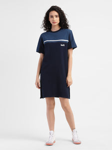 Women's Colorblock Round Neck Dress