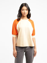 Load image into Gallery viewer, Levi&#39;s x Deepika Padukone Colorblock Cream Crew Neck Tops
