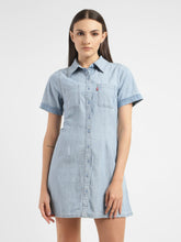 Load image into Gallery viewer, Women&#39;s Solid Spread Collar Dress
