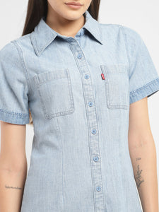 Women's Solid Spread Collar Dress
