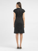 Load image into Gallery viewer, Women&#39;s Solid Black V Neck Dress
