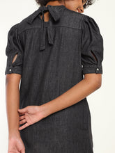 Load image into Gallery viewer, Women&#39;s Solid Blue High Neck Dress
