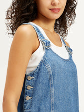 Load image into Gallery viewer, Women&#39;s Solid Blue Scoop Neck Denim Dress
