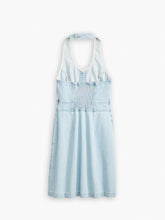 Load image into Gallery viewer, Women&#39;s Solid Light Blue Crew Neck Dress
