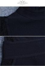 Load image into Gallery viewer, ADYCE Vestidos Elegant Long Sleeve Black Backless Bodycon Lace Bandage Party Dress - H3522
