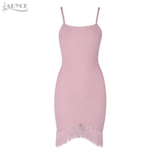 Load image into Gallery viewer, ADYCE Vestido Mini Spaghetti Strap Tassel Bodycon Bandage Fringe Party Dress - H3214
