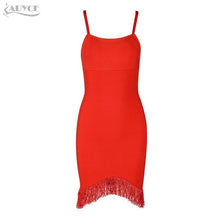 Load image into Gallery viewer, ADYCE Vestido Mini Spaghetti Strap Tassel Bodycon Bandage Fringe Party Dress - H3214
